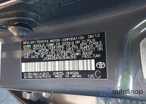 2013 Toyota Prius from USA, damaged, VIN JPDKN3DPXD3046300